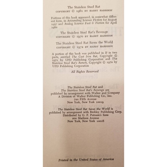 1978 The Adventures of the Stainless Steel Rat by Harry Harrison Vintage Sci-Fi - Picture 4 of 6